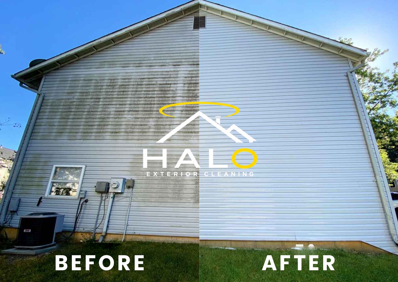 House soft washing, before and after